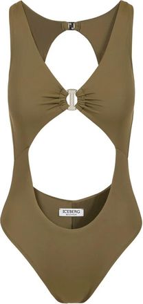 Iceberg Militair Badpak uit &eacute;&eacute;n stuk - Dames - Badpakken - Groen - S - Badmode
