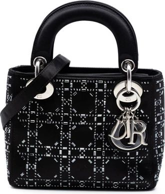 Dior Pre-owned Dior Mini Satin Cannage Crystal Embellished Lady Dior Ladies MT8J5WMZANLZXZ0O