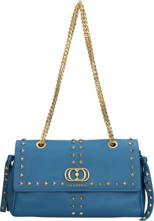 La Carrie Frivole Leren Tas - Dames - Schoudertassen - Blauw - ONE Size - Leer - Tassen