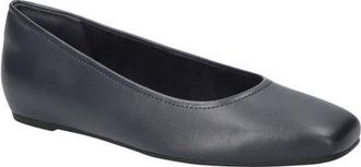 Easy Street Crescent Faux Leather Skimmer Flat in Navy at Nordstrom, Size 9.5