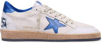 Golden Goose BALL-STAR WISHES IN WHITE NAPPA WITH BLUE STAR AND HEEL - Golden Goose Deluxe Brand - Man