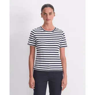 Sportscraft Perfect Crew Neck T-Shirt in Navy/white at Nordstrom, Size Xx-Small