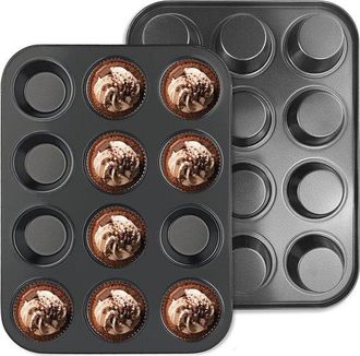 OEM Molde Para 2 Muffins (2 Unidades) - Antiadherente, Sin Bpa, Molde Est&aacute;ndar De 35 X 27 X 3 Cm Para Cupcakes Y Brownies