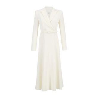 Roland Mouret Dames, Jurken, Beige, Maat: XS Leer