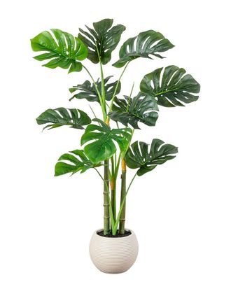 Nearly Natural 3.5Ft Artificial Monstera Tree In Round Planter