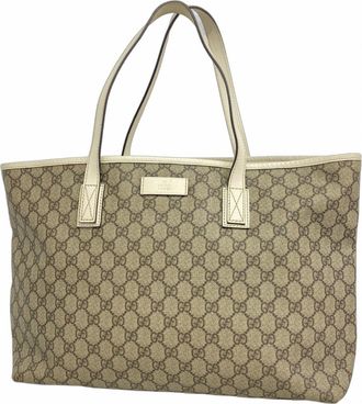 Gucci Brown White Pvc Tote Bag (Pre-Owned)