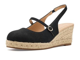 Journee Collection Asmyna Womens Wedge Shoes Black : 6.5 M, Synthetic
