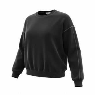 Bloomingdale's Womens Contrast Stitch Crewneck Sweatshirt In Black