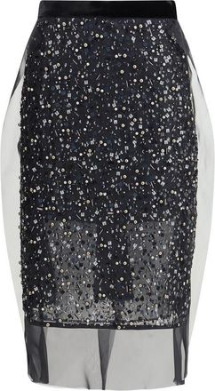 sacai Black Polyester Midi Womens Skirt