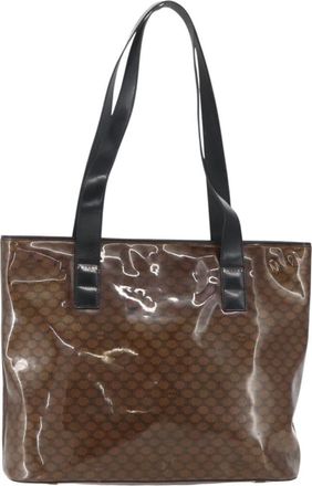Celine Vintage Macadam Canvas Brown Plastic Backpack Bag (Pre-Owned)