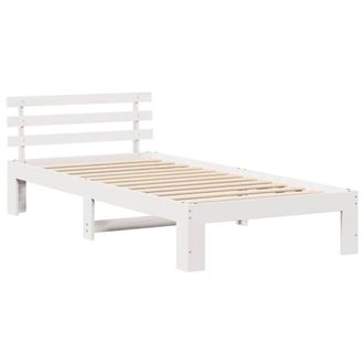 Berkfield Home Pine Wood Bed Frame White Wood 80 x 200 cm White Bed Frame