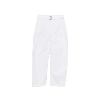 Christophe Lemaire Wide Trousers, female, Gray, Size: S Twisted Belted Pants