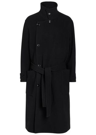 Christophe Lemaire Belted Wool Wrap Coat - Black - L