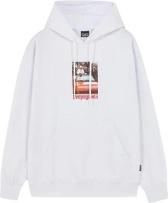 PROPAGANDA Hoodie met Serigrafische Print - Heren - Hoodies - Wit - M - Katoen - Hoodies & sweatvesten