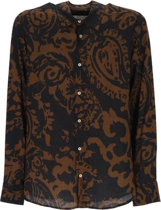 Officina 36 Camicia con stampa paisley - Nero