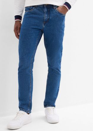 Bonprix Gerade Jeans BONPRIX, Herren, Gr. 52, N-Gr, blau denim (l&auml;nge: regul&auml;r), Denim/Jeans, Obermaterial: 99% Baumwolle, 1% Elasthan, Abriebeffekte, unifarb