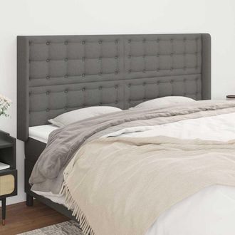 vidaXL Vidaxl Cabecero Con Orejas De Tela Gris Oscuro 183x16x118/128 Cm