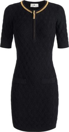 Elisabetta Franchi Dames, Jurken, Zwart, Maat: XS Leer