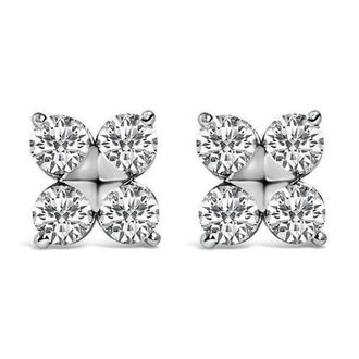 House of Brilliance 10K Gold 1/2 Cttw Lab Grown Diamond Snowflake Stud Earrings in White at Nordstrom