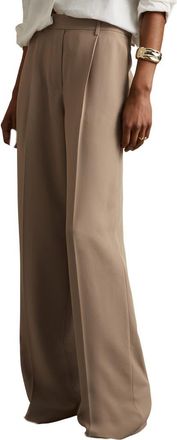 Reiss Eden Wide Leg Pants in Mink Neutral at Nordstrom, Size 12