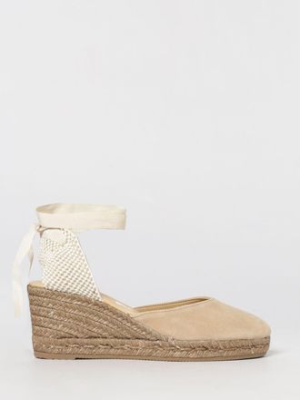 Maneb&igrave; Espadrillas con zeppa in camoscio e canvas