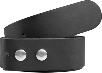 shenky Genuine Leather Belt without Buckle - Belt for Interchangeable Buckles - Made in Germany - Width 4cm - Black - Waist Size 115cm = Total Length 130cm