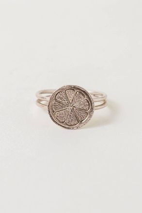 Alex Monroe Lemon Slice Double Band Ring In Silver