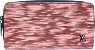 Louis Vuitton Pre-owned Denim Portemonnee - Dames - Vintage Accessoires - Rood - ONE Size - Denim - Vintage