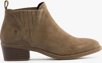 Hush Puppies Womens Hush Puppies ISOBEL Womens Leather Ankle Boots Taupe - Brown - Size: 3