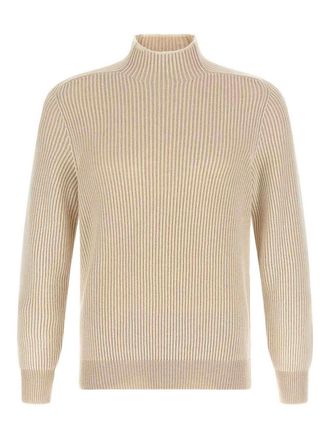 Brunello Cucinelli Beige English Ribbed Jumper