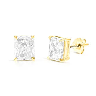 Vir Jewels 2 cttw Radiant Lab Grown Diamond Stud Earrings in 14K Gold With Push Backs For Women