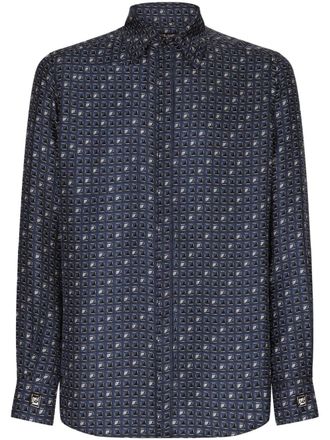 Dolce & Gabbana Camicia con stampa geometrica - Blu