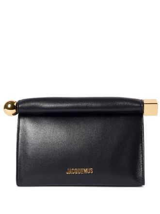 Jacquemus Rolled Top Rectangular Shoulder Bag - Black