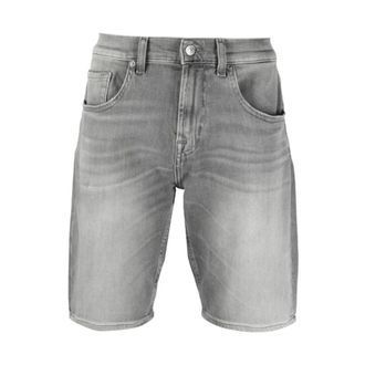 7 For All Mankind Denim Shorts, male, Gray, Size: W36 Knee-Length Denim Shorts