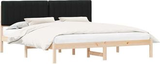 vidaXL Bed Frame with Upholstered Headboard Black 180 x 200 cm vidaXL