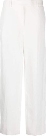 Fabiana Filippi straight-leg trousers - women - Linen/Flax/Polyester/Spandex/Elastane/Viscose - 44 - White