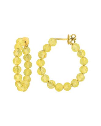 Rina Limor Silver 2.90 Ct. Tw. Citrine Hoop Earrings