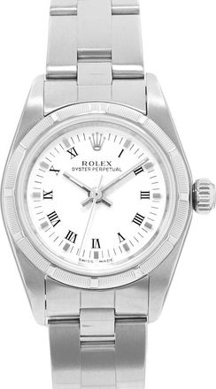 Rolex Pre-owned Rolex Oyster Perpetual 24 Automatic Chronometer White Dial Ladies Watch 76030 WRO