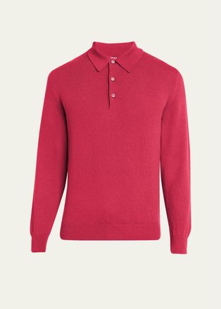 Kiton Mens Vicuna Wool and Cashmere Polo Sweater