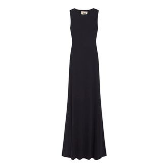 Aniye By Mouwloze Maxi Jurk met Gedrapeerde Cut-Out Rug - Dames - Maxi kleedjes - Zwart - M - Kleedjes