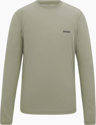 Regatta Mens Regatta Mens Mindo Logo Long-Sleeved T-Shirt - Abbeystone - Size: 36