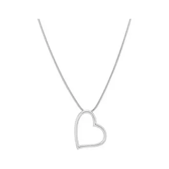 Gold & Honey Womens Classic Heart Necklace In Silver