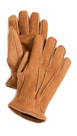 UGG Mens M 3 Point Leather Glove, Chestnut, L