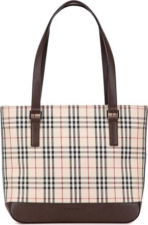Burberry Borsa tote in tela con motivo House Check 2000-2017 - Marrone