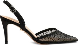 Twentyfourhaitch Slingback pumps verfraaid met kristallen - Zwart