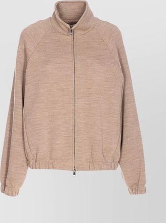 Max Mara wool cotton turtleneck fitted jacket