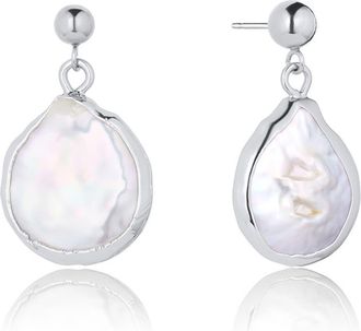 Set & Stones Gracie Pearl Earrings in Silver at Nordstrom