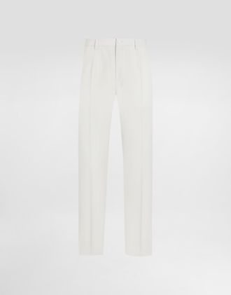 Dolce & Gabbana Wool Poplin Trousers - Man Beige 46