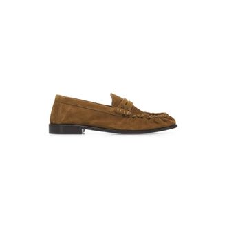 Saint Laurent Loafers, male, Brown, Size: 8 1/2 US Penny Strap Slip-On Shoes