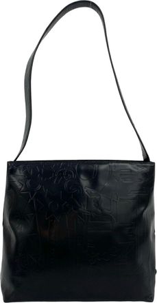 Prada Black Leather Shoulder Bag Tote Bag (Pre-Owned)